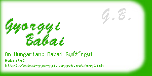 gyorgyi babai business card